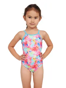 Display front view 1 of Product detail - Girls Gala Yaroomba Floral One Piece Swimsuit GALA