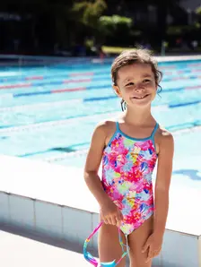 Display front view 5 of Product detail - Girls Gala Yaroomba Floral One Piece Swimsuit GALA