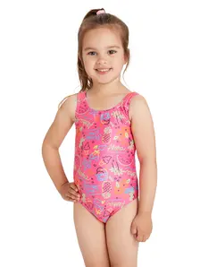 Display front view 1 of Product detail - Girls Aloha Scoopback One Piece ALH