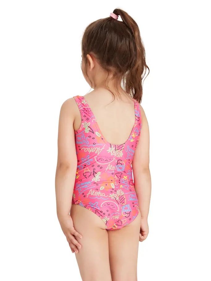Sale, visualizzare l'immagine full size della vista frontale di Product detail - Girls Aloha Scoopback One Piece ALH
