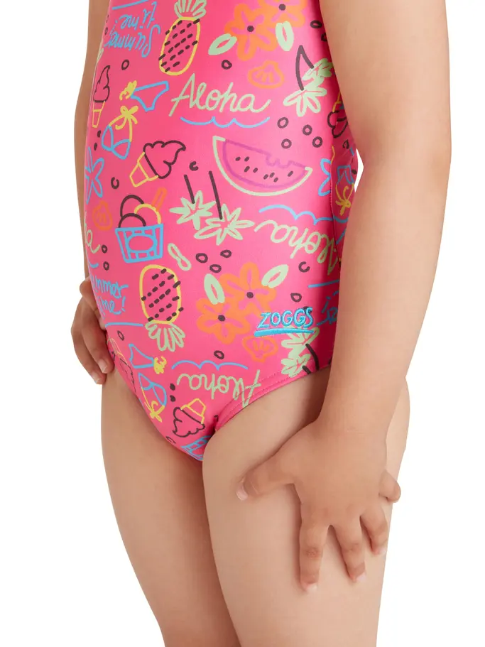 Sale, visualizzare l'immagine full size della vista frontale di Product detail - Girls Aloha Scoopback One Piece ALH
