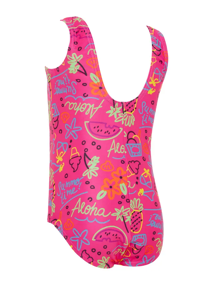 Sale, visualizzare l'immagine full size della vista frontale di Product detail - Girls Aloha Scoopback One Piece ALH