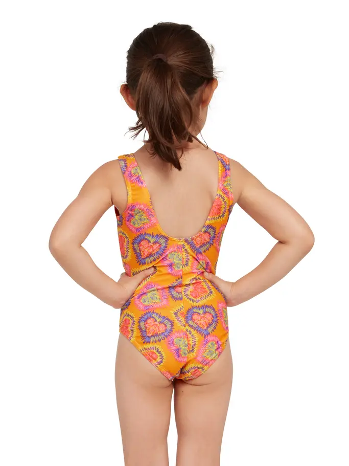 , view full size image of Front view of Product detail - Girls Heartthrob Scoopback One Piece HTTR