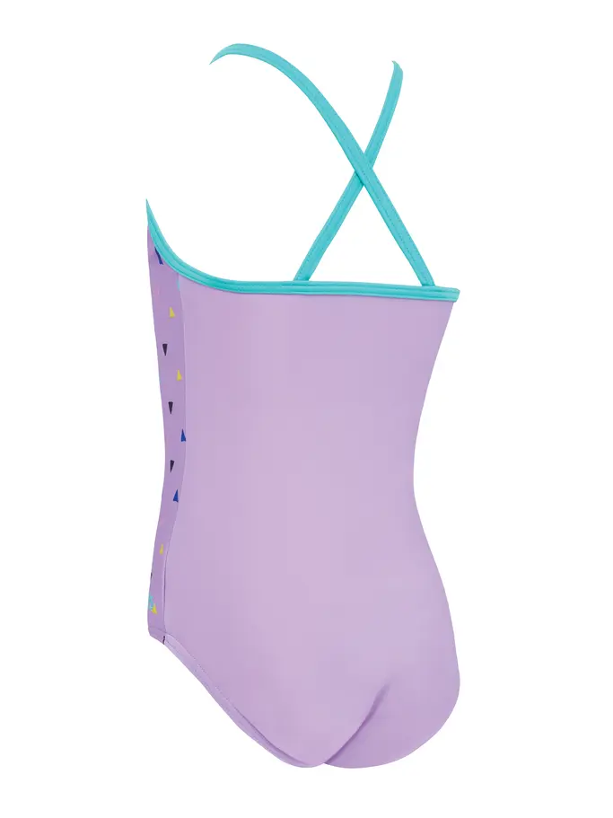 Sale,Clearance, view full size image of Front view of Product detail - Girls Ditzy Dancer Crossback One Piece Swimsuit DZDA