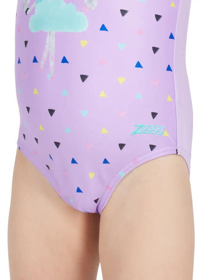 Sale,Clearance, view full size image of Front view of Product detail - Girls Ditzy Dancer Crossback One Piece Swimsuit DZDA