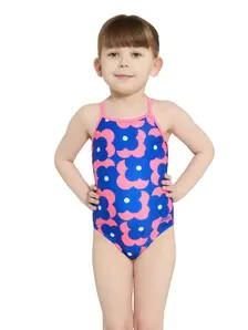 Display front view 1 of Product detail - Girls Disco Vibe Texback Swimsuit DISC