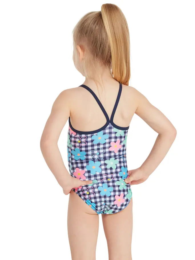Sale, visualizzare l'immagine full size della vista frontale di Product detail - Girls Picnic Posy Tex Back Swimsuit PCPO