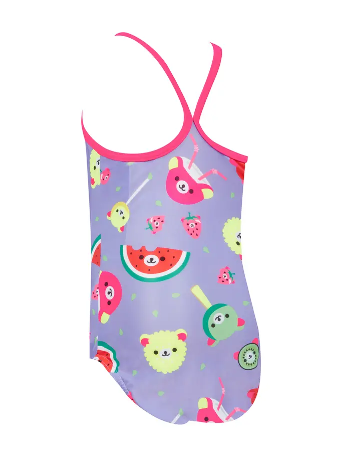 Sale,Clearance, Ansicht Großes Bild der Vorderseite Product detail - Girls Teddy Fruits Tex Back Swimsuit TEDF