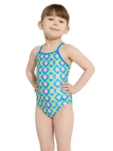 Display front view 2 of Product detail - Girls Xena Texback Swimsuit XENA