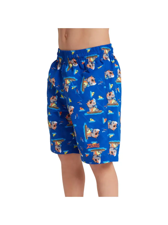 , view full size image of Front view of Product detail - Boys Hippo Print Watershorts HIPO