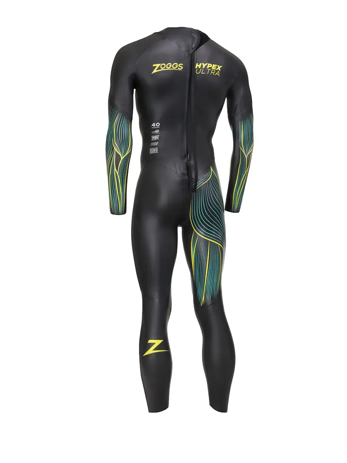 , view full size image of Front view of Product detail - Mens Hypex Ultra FS Triathlon Wetsuit black/yellow