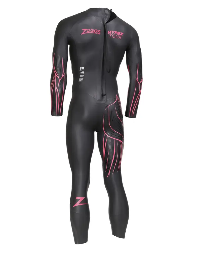 , view full size image of Front view of Product detail - Mens Hypex Tour FS Triathlon Wetsuit black/red