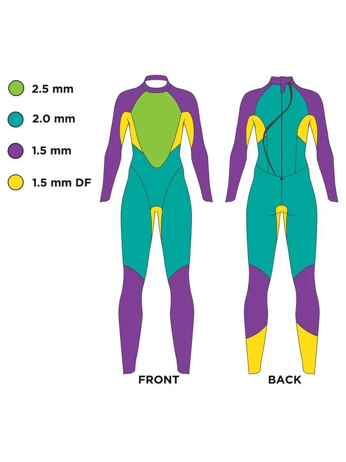 , view full size image of Front view of Product detail - Womens Explorer Ultra FS Open Water Wetsuit black/yellow