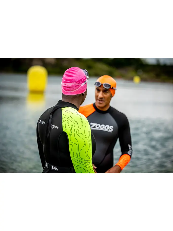 , view full size image of Front view of Product detail - Womens Explorer Tour FS Open Water Wetsuit black/yellow