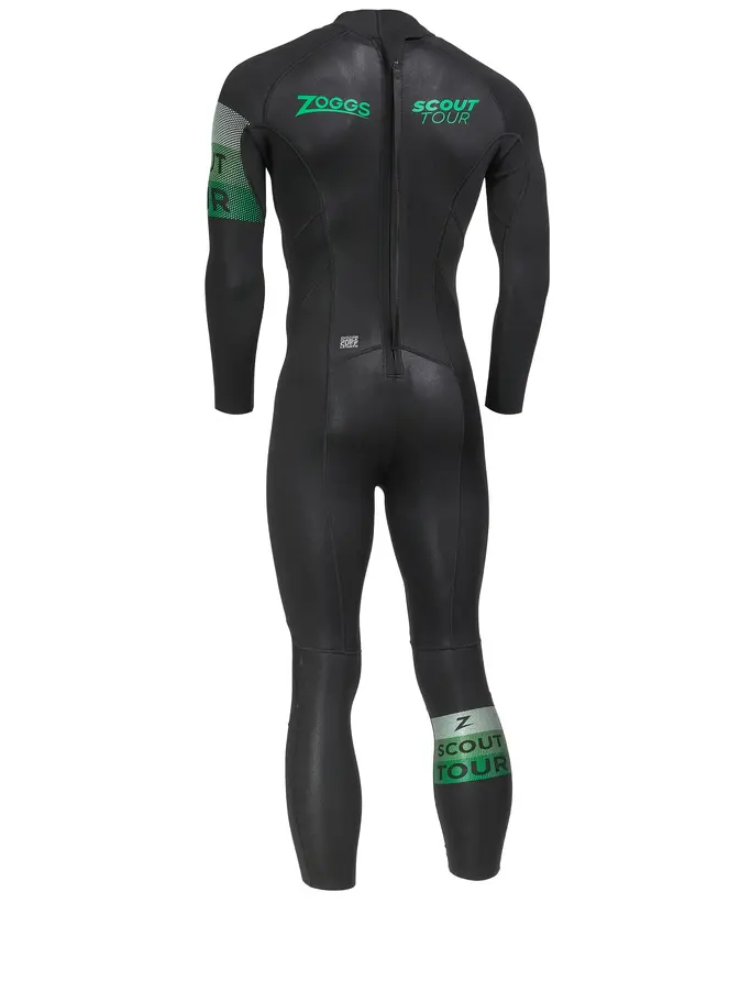 , view full size image of Front view of Product detail - Mens Scout Tour FS Open Water Wetsuit black/green