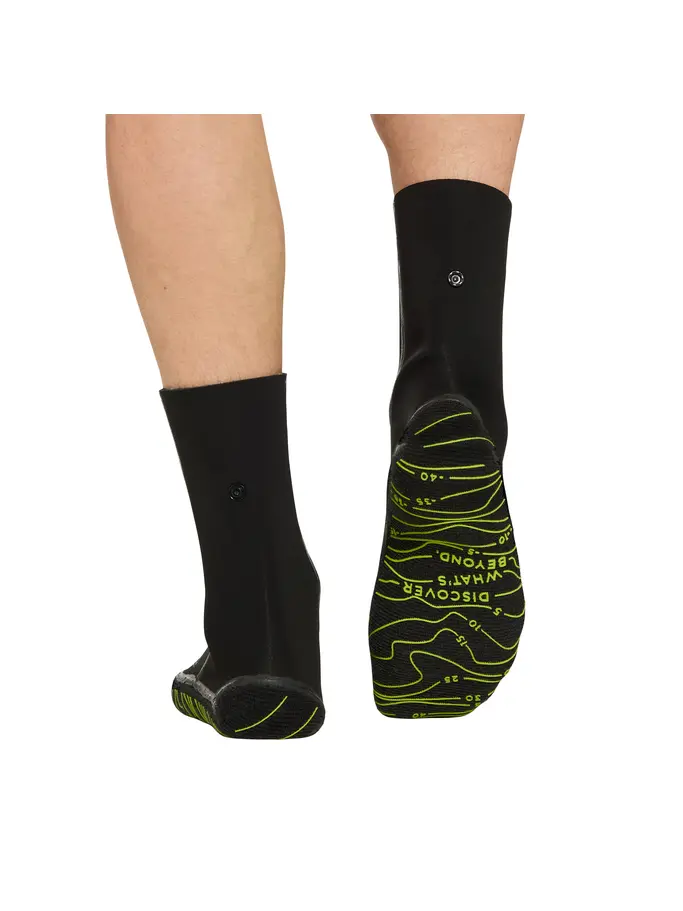 New, view full size image of Front view of Product detail - Zoggs 3mm Neoprene Swimming Socks black/yellow