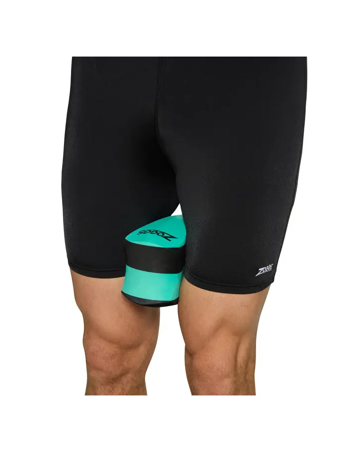 , view full size image of Front view of Product detail - Pull Buoy black/turquoise