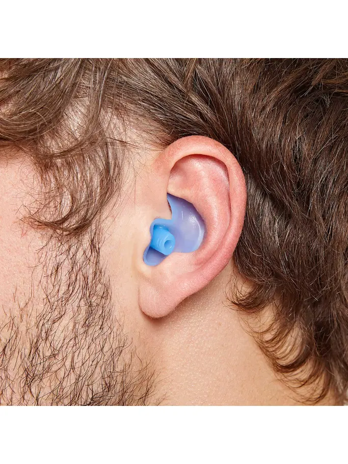 , view full size image of Front view of Product detail - Aqua Plugz Swim Ear Plugs blue