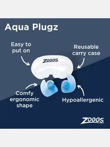Display front view 3 of Product detail - Aqua Plugz Swim Ear Plugs blue