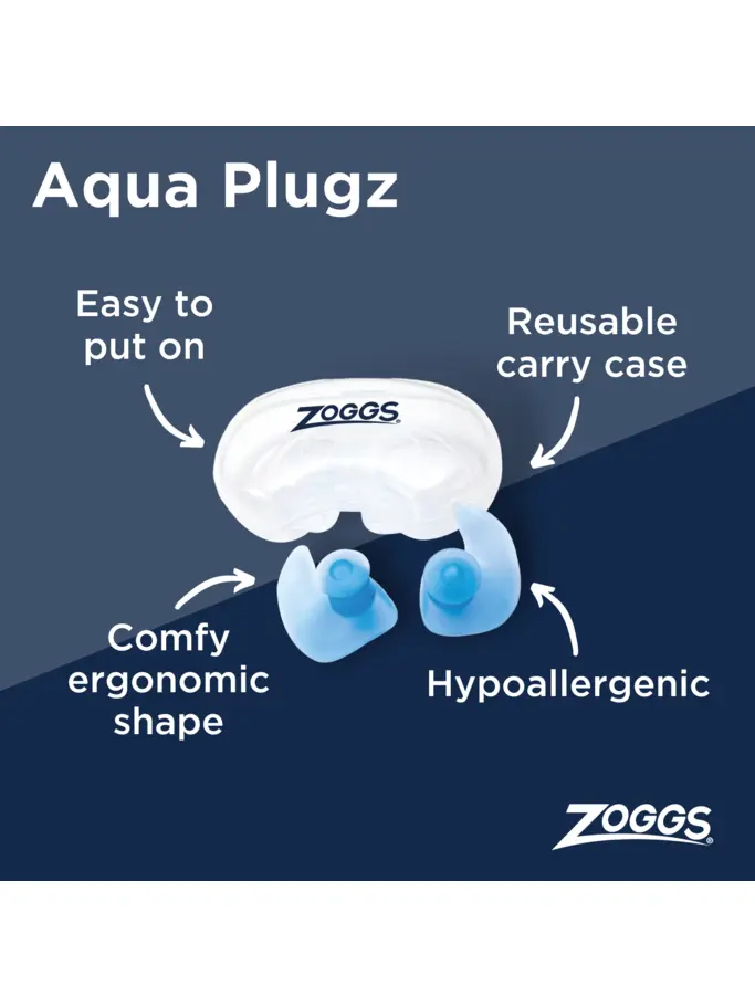 , view full size image of Front view of Product detail - Aqua Plugz Swim Ear Plugs blue