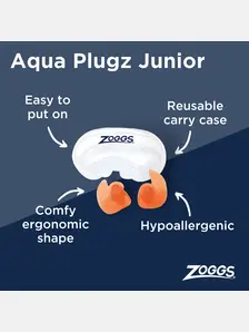 Display front view 5 of Product detail - Aqua Plugz Junior Ear Plugs orange
