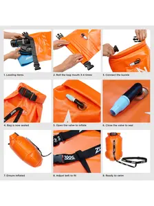 Display front view 2 of Product detail - Zoggs Outdoor Hi-Viz Swim Safety Buoy orange