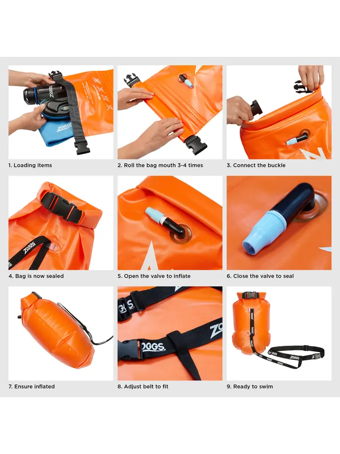 , view full size image of Front view of Product detail - Zoggs Outdoor Hi-Viz Swim Safety Buoy orange