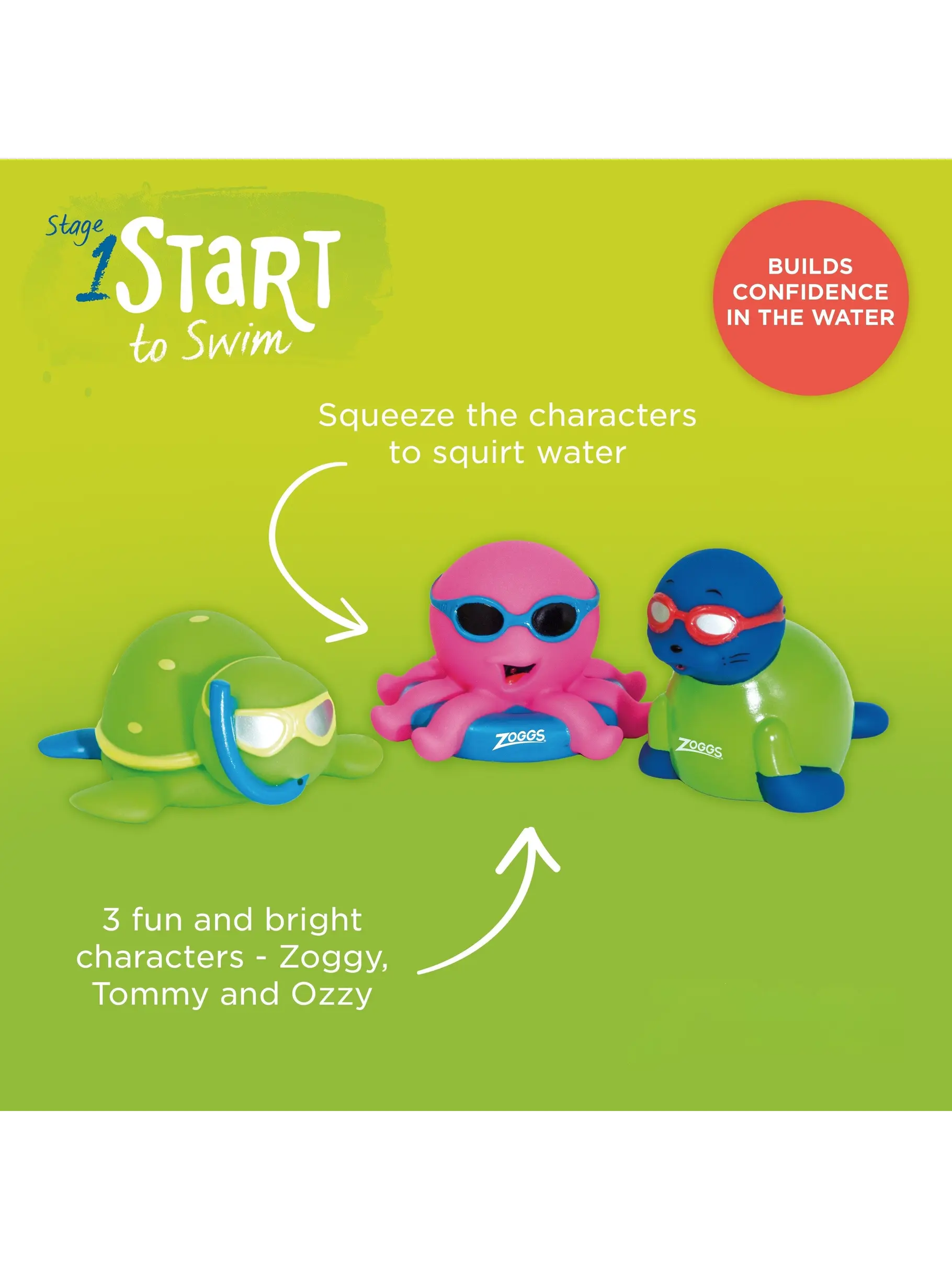 Squeeze the characters to squirt water