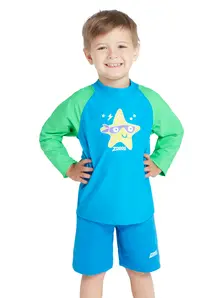 Display front view 1 of Product detail - Boys Super Star Long Sleeve Sun Top SPST