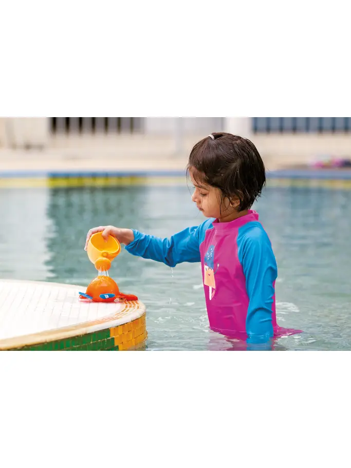 , view full size image of Front view of Product detail - Watering Can Bath or Pool Swim Toy blue