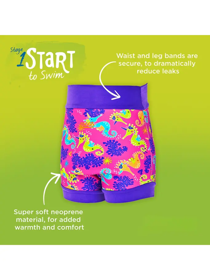 , view full size image of Front view of Product detail - Sea Unicorn Swimsure Nappy pink