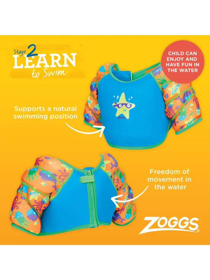 , view full size image of Front view of Product detail - Sea Saw Water Wings Vest blue