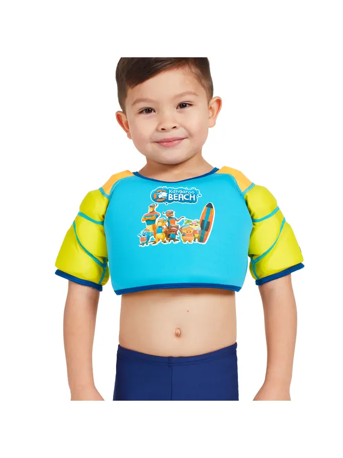 , view full size image of Front view of Product detail - Kangaroo Beach Water Wings Vest blue/yellow