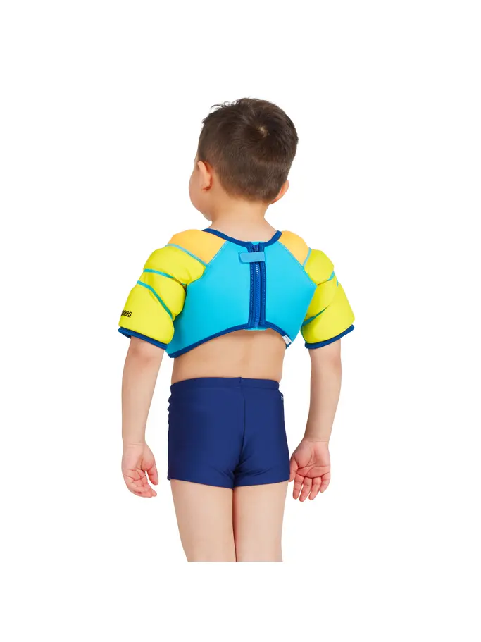 , view full size image of Front view of Product detail - Kangaroo Beach Water Wings Vest blue/yellow