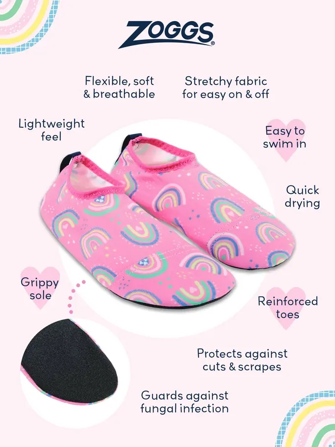 New, view full size image of Front view of Product detail - Rainbow Anti Slip Socks RNMG