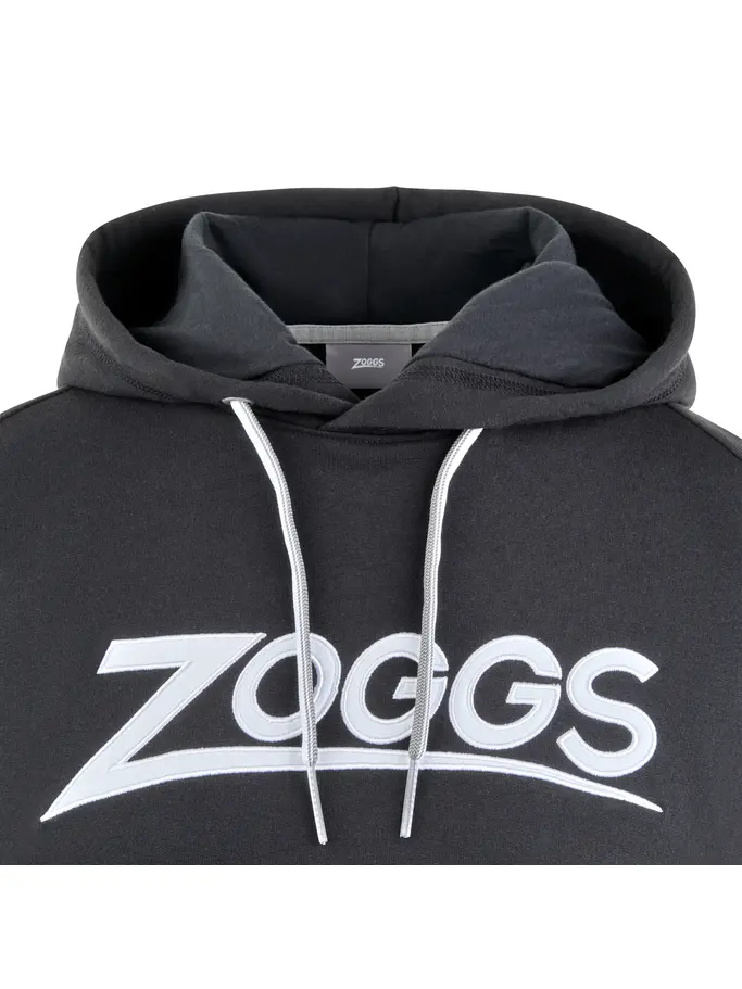 , view full size image of Front view of Product detail - ZOGGS ROSIE Womens Sports Hoodie black/white