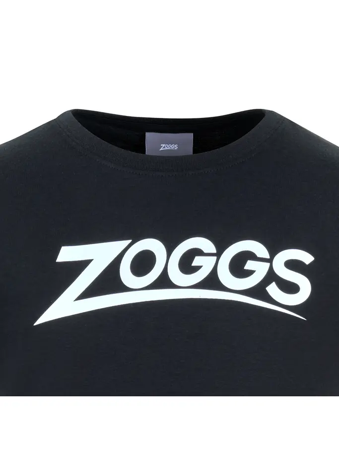 , view full size image of Front view of Product detail - ZOGGS IVAN Mens Sports T-Shirt black/white