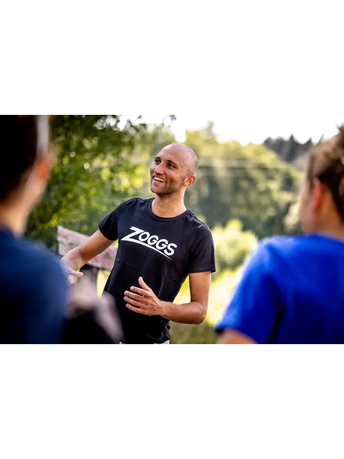 , view full size image of Front view of Product detail - ZOGGS IVAN Mens Sports T-Shirt black/white