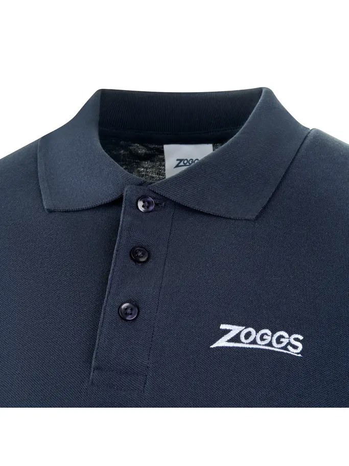 , view full size image of Front view of Product detail - ZOGGS Mens Club Polo T-shirt dark blue
