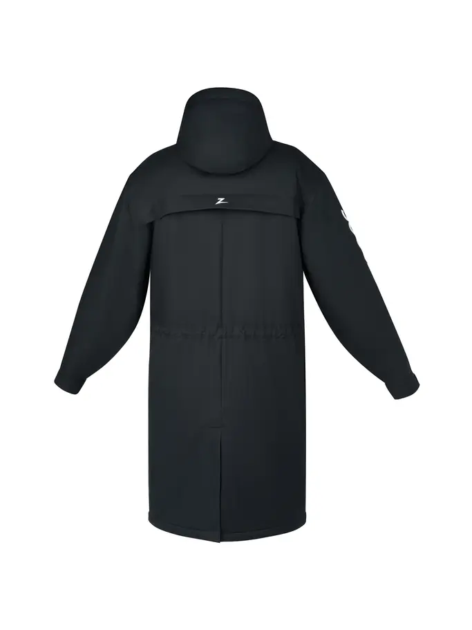 , view full size image of Front view of Product detail - Zoggs Sports Swim Team Unisex Parka Coat black