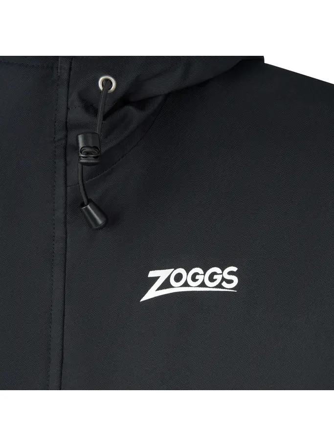 , view full size image of Front view of Product detail - Zoggs Sports Swim Team Unisex Parka Coat black
