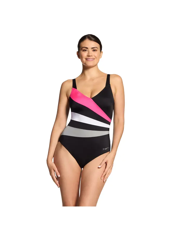 Product overview - Safari Leaf Wrap Panel Classicback Swimsuit SAFA