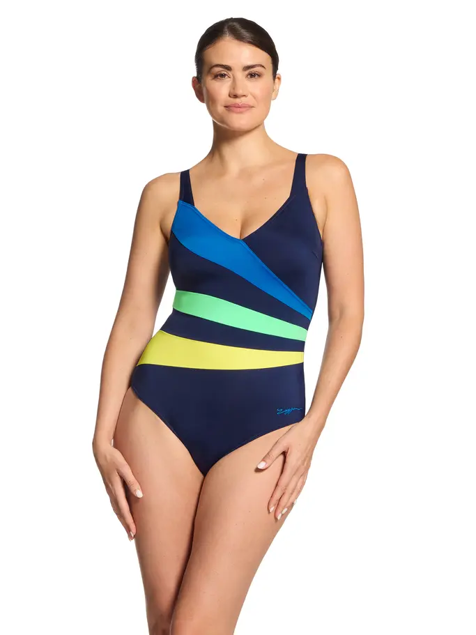 Product overview - Sea Frond Wrap Panel Classicback Swimsuit SEFR