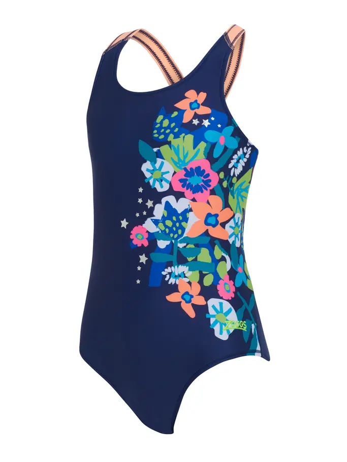 Product overview - Girls Cosmic Flower Flyback One Piece Swimsuit CSMF