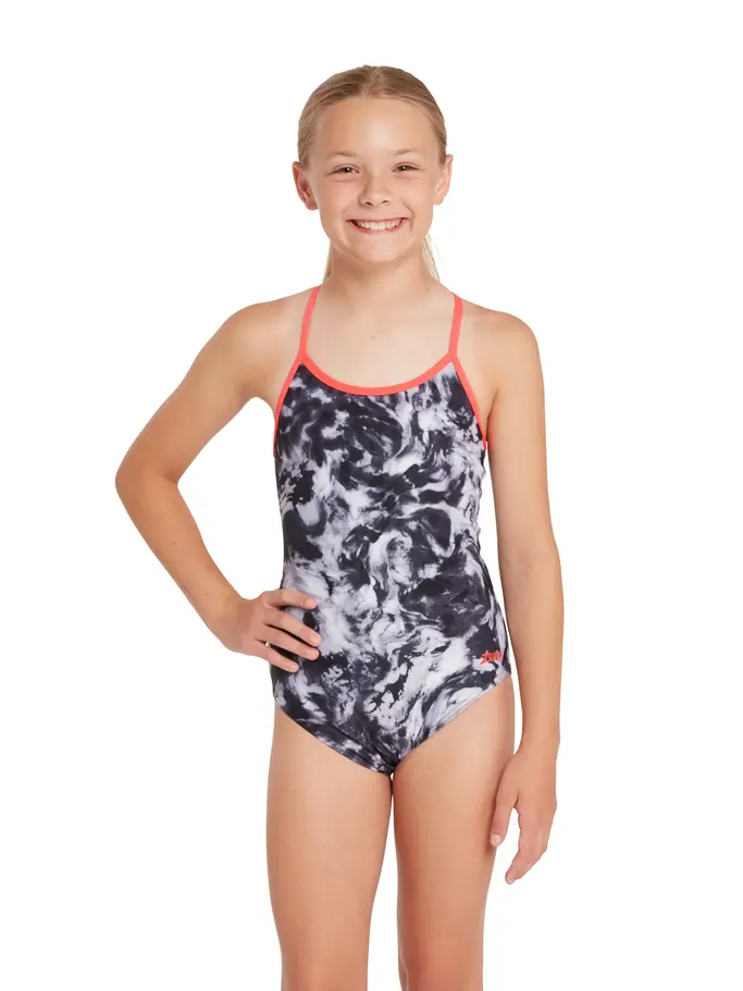 Product overview - Girls Marble Sprintback One Piece BKF