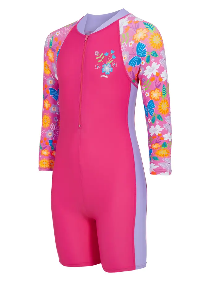 Product overview - Girls Long Sleeve Sizzle Print All in One SSZL
