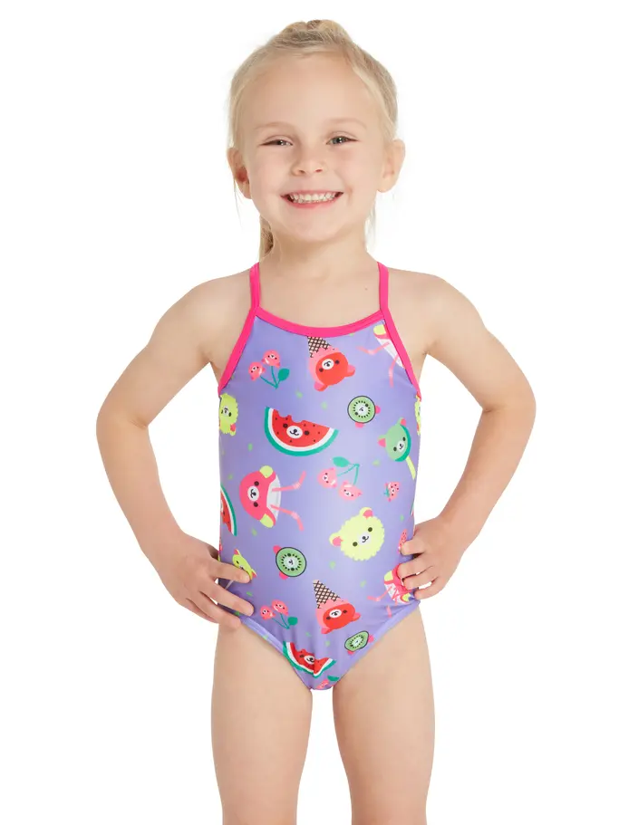 Product overview - Girls Teddy Fruits Tex Back Swimsuit TEDF
